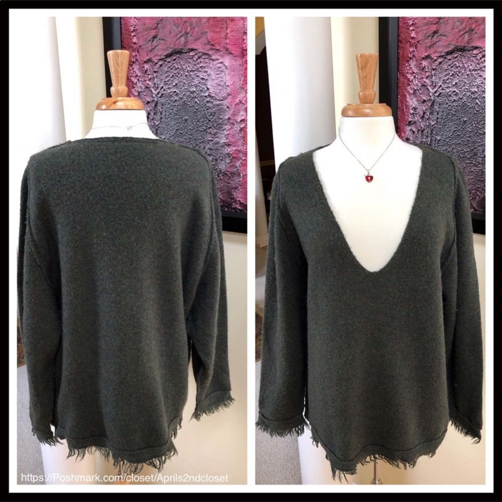 FREE PEOPLE V-NECK PULLOVER TUNIC SWEATER - Picture 4 of 8